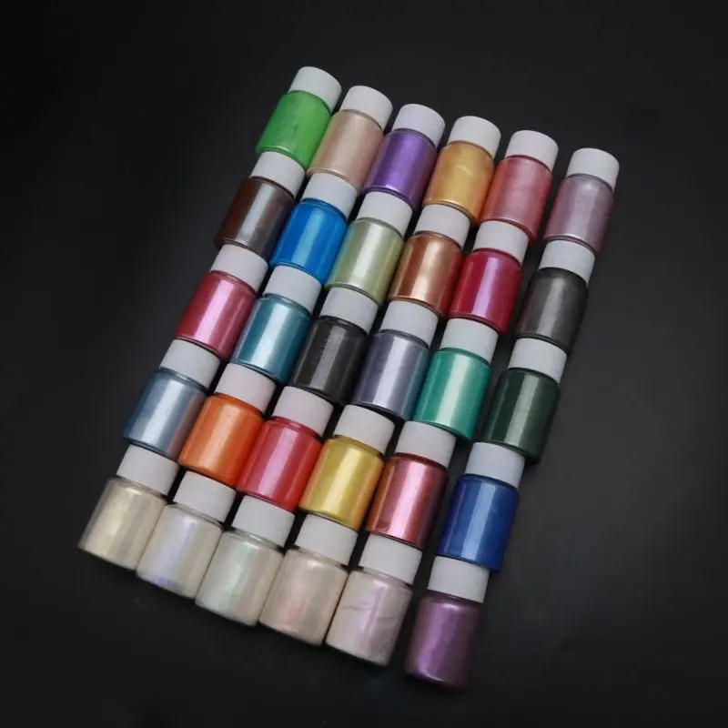 Description Picture 3 of item30-50 Colors Mica Pearl Powder Cosmetic Grade Resin Powdered Pigment Hand Soap Making Slime Resin Dye Candle Making 0.35oz