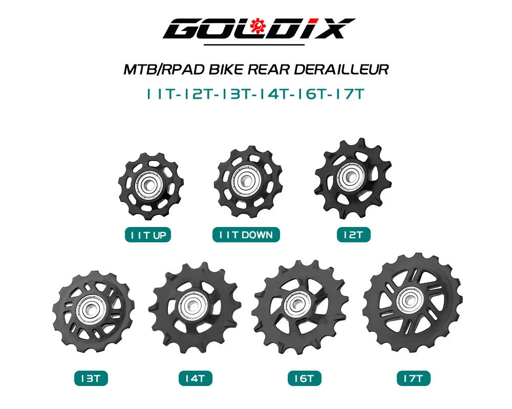 Description Picture 3 of itemGOLDIX Bicycle Pulley 11T 12T 13T 14T 16T 17T Rear Derailleur Pulley Road Bike Jockey 7-12 Speed Guide Wheel for Shimano SRAM