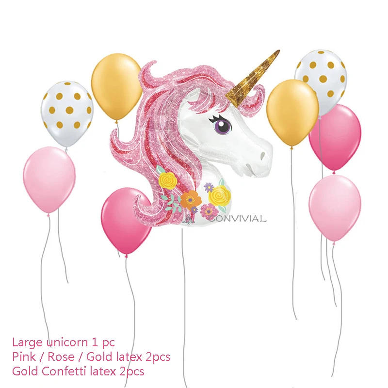 Description Picture 4 of itemUnicorn Birthday Party Decorations Kids Disposable Tableware Set Paper Plates Cup Banner Foil Balloons Babyshower Party Supplies