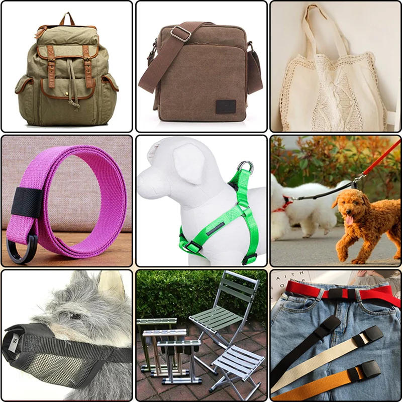 Description Picture 3 of item2yards 25mm 30mm 38mm Cotton Webbing Strap Canvas Cotton Ribbon DIY Knapsack Strapping Bags Crafts For Belt Bag Dog Accessories