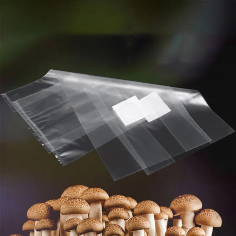 Description Picture 4 of item100Pcs 18X35CM PVC Mushroom Grow Bags Spawn Media Fungus Grow Substrate High Temp Pre Sealable Garden Supplies