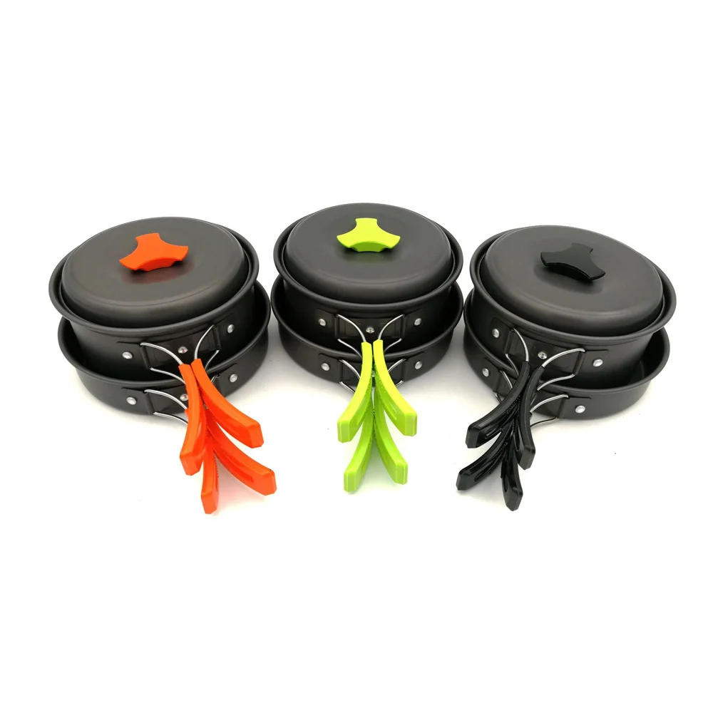 Description Picture 3 of itemCamping Cookware 1-2 Person Set Aluminum Alloy Outdoor Travel Portable Cooker Stove Backpack Cooker Hiking Barbecue Tableware