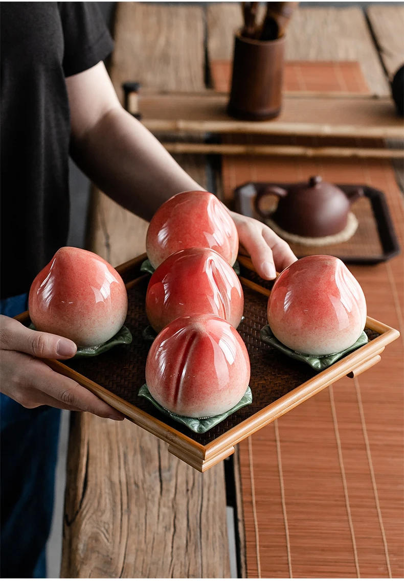 Description Picture 3 of itemPeach Style Ceramic Tea Caddies, Tea Organizer, Tea Tins, Coffee Storage Box, Tea Container