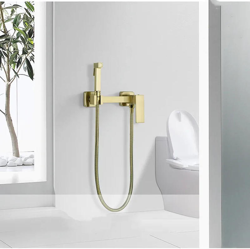 Description Picture 2 of itemBidet Faucet Set Brush Gold Wall Mounted Bathroom Bidet faucet High Pressure Toilet Gun Brass Hot And Cold