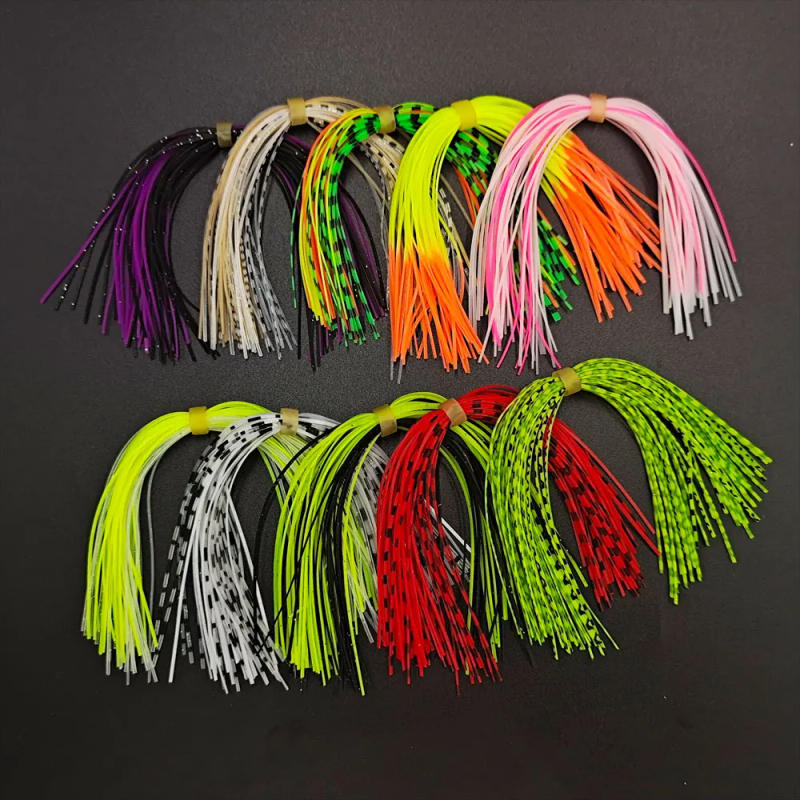 Description Picture 5 of item5/10 Bundles silicon skirts fishing lure Spinner bait Buzzbait  silk Rubber Jig Lures Fly Tying Material Fishing Accessories