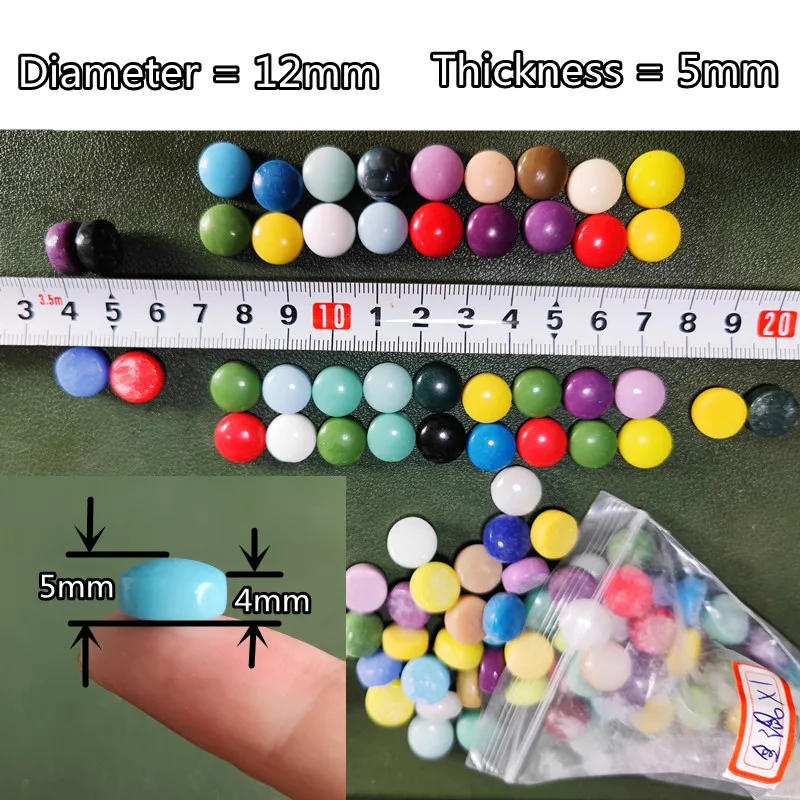 Description Picture 4 of item100g/3.52oz(Approx. 66pcs) 12mm Round Jade Mosaic Tiles Mix Color DIY Mosaic Making Materials Glaze Circel DIY Craft Tile