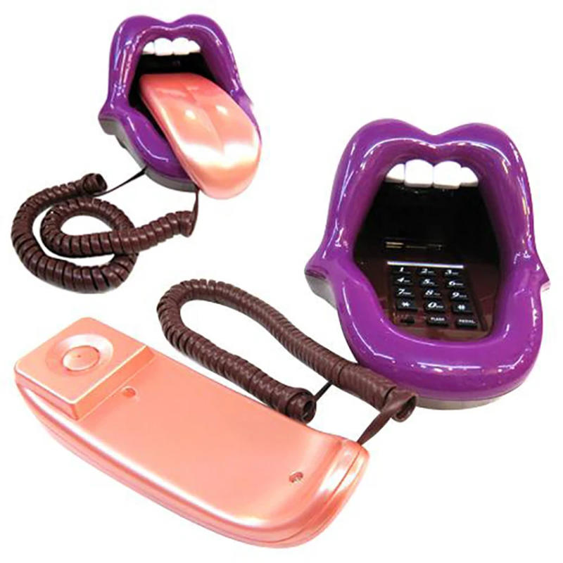 Description Picture 5 of itemNovelty Tongue Stretching Sexy Lips Mouth Corded Phone Telephone with LED Indicator, Audio / Pulse Dial, Mini Landline Telephone