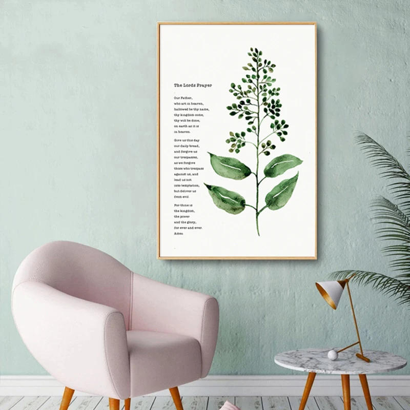 Description Picture 6 of itemBotanical Bible Verse Print Scripture Christian Canvas Painting Poster Wall Blessed Quote Pictures for Living Room Home Decor