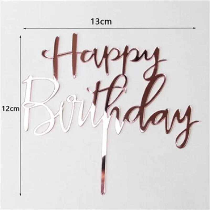 Description Picture 6 of itemNew 1pcs Rose Gold Silver Pink Happy Birthday Acrylic Letter Cake Topper for 1st Birthday Party Cake Decorations Supplies