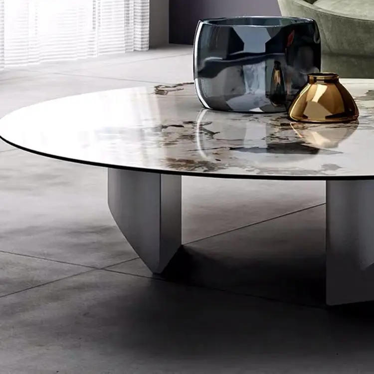 Description Picture 6 of itemHigh-end custom Italian light luxury light dining table marble rock plate  rectangular dining table restaurant villa table