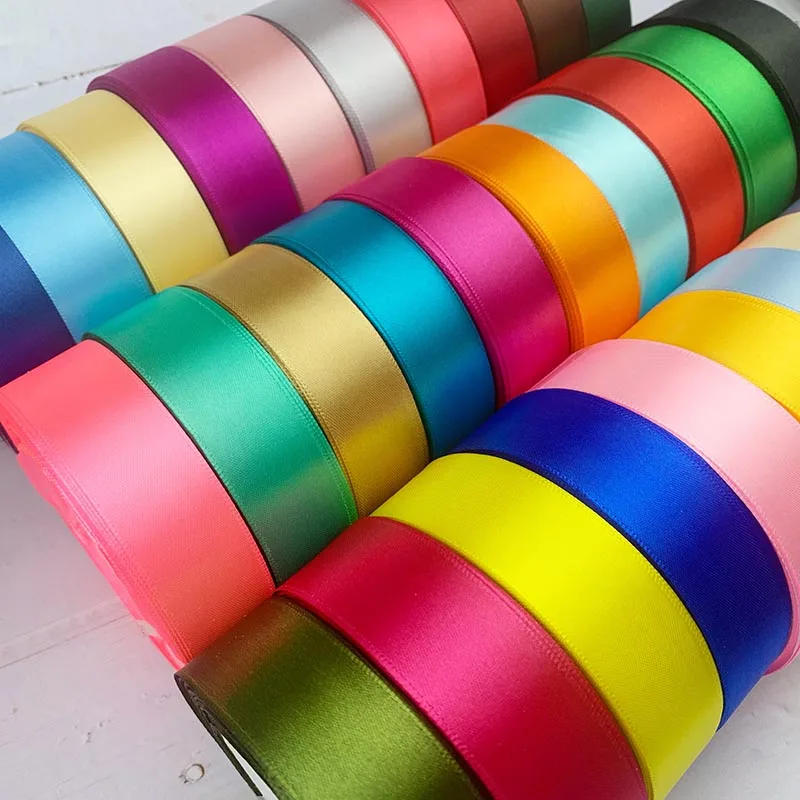 Description Picture 2 of item25 Yards/Roll Satin Ribbons For Crafts Bow Handmade Gift Wrapping Christmas Wedding Decorative Ribbon 6/10/15/20/25/40/50mm