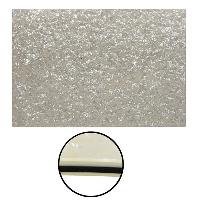 Description Picture 3 of itemFLEOR 4Ply Pickguard Blank Material Sheet Guitar Scratch Plate Pick Guard 43x29cm Aged Pearl for Guitar DIY