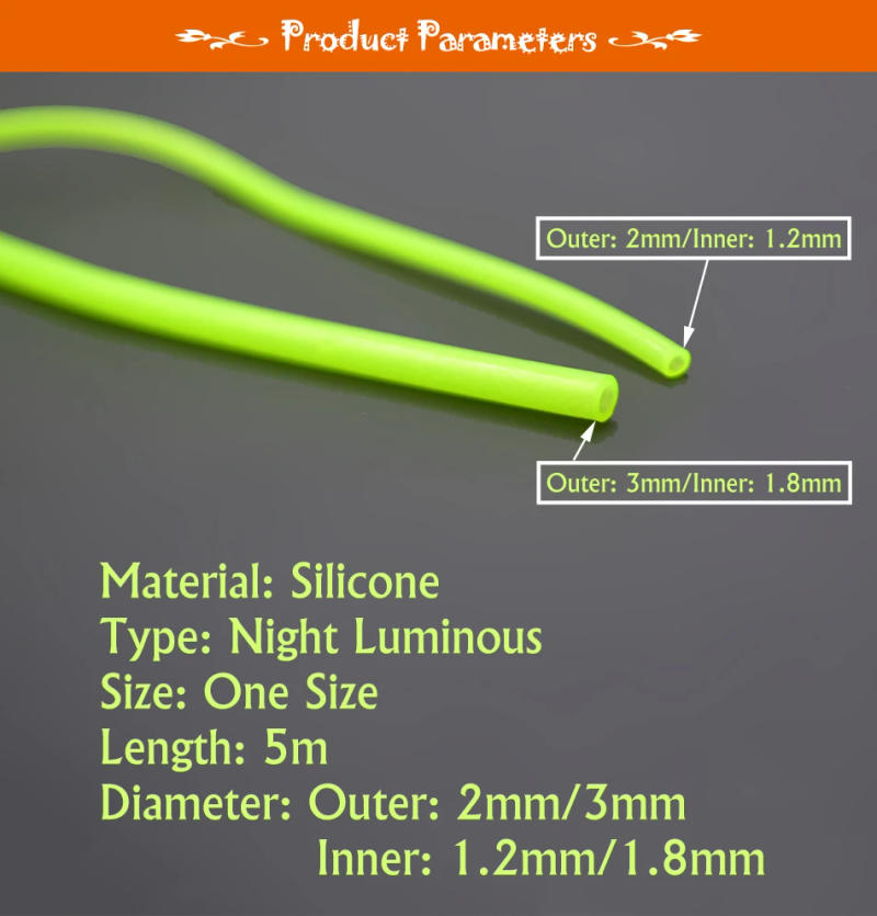 Description Picture 4 of itemMNFT 5M Green Soft Silicone Fishing Night Luminous Tube Fluorescent Deep Sea Boat Fishing Glow Rig Hook Line Accessories