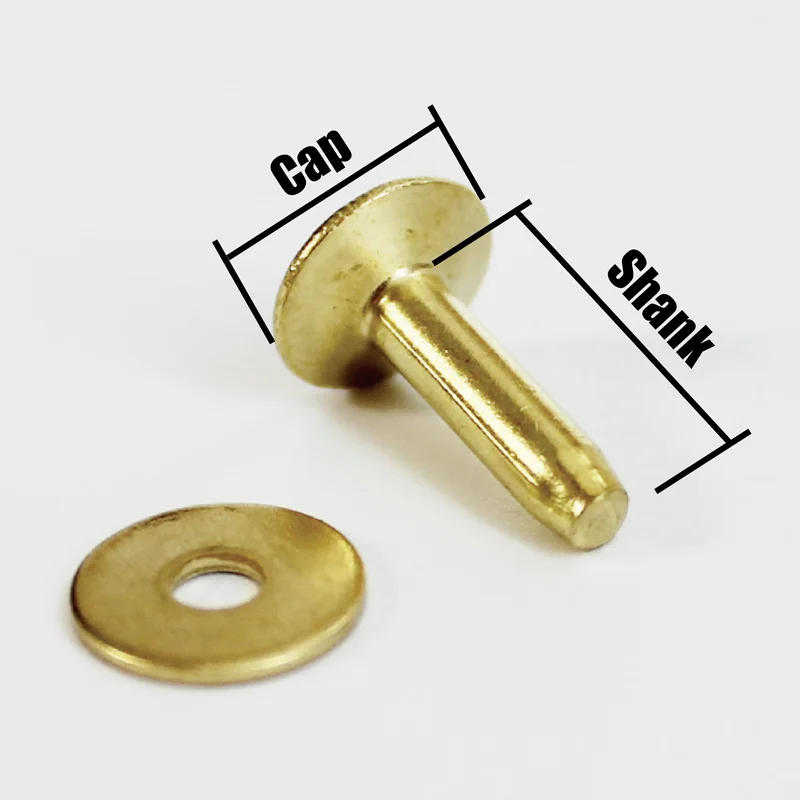 Description Picture 4 of itemSolid Brass/Copper Leather Rivets With Burrs