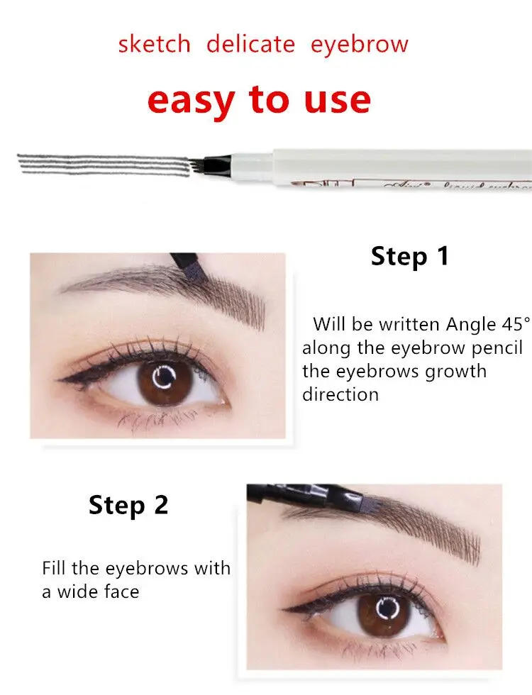 Description Picture 6 of itemEyebrow Pencil Women Micro-Fork Waterproof Double-headed Eyebrow Tattoo Natural Long Lasting Makeup Paint Triangle Eyebrow Pen