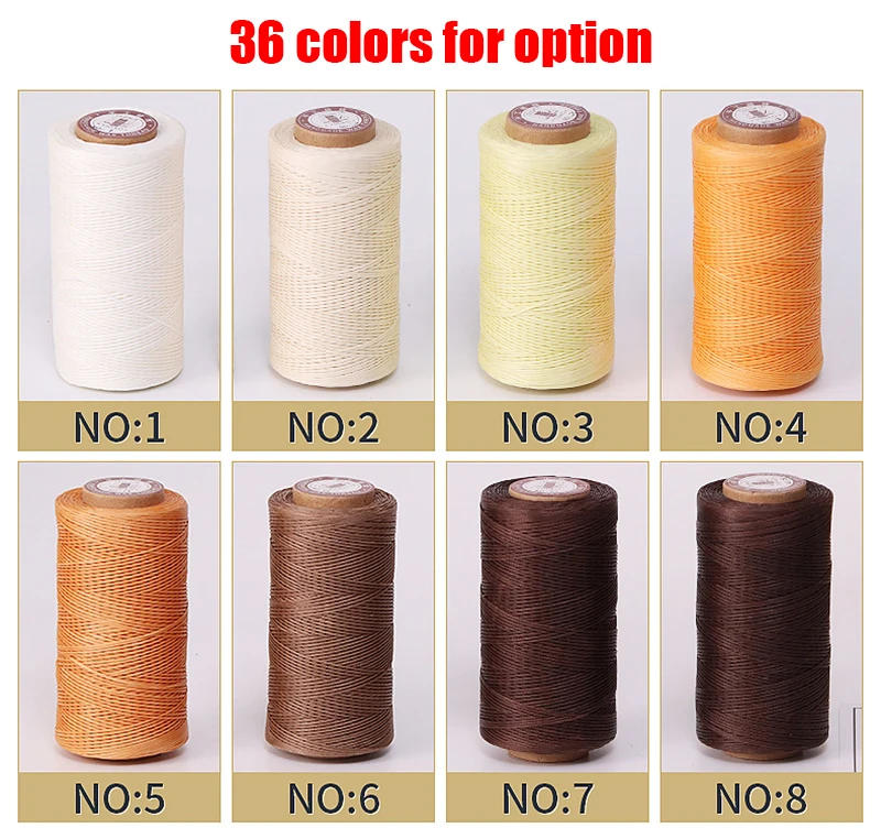 Description Picture 2 of item50M 150D 0.8Mm Flat Waxed Sewing Line Thickness Waxed Thread For Leather Waxed Cord For Leather Craft Hand Stitching Thread