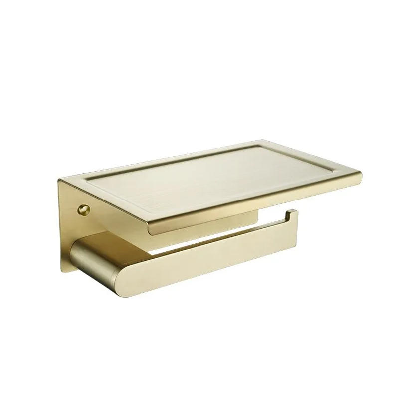 Description Picture 4 of itemNew Bathroom Accessories Set Toilet Paper Holder Towel bar Soap holder Toilet brush clothes hook complete set Brushed Gold