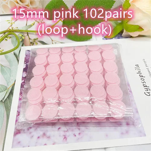Description Picture 3 of item102Pairs 15mm Color Adhesive Fastener Tape Dots Hooks And Loops Magic Sticker Round Strong  Self Adhesive Dual Lock Tape