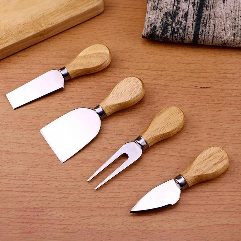 Description Picture 5 of item4pcs/set Wood Handle Sets Bard Set Oak Bamboo Cheese Cutter Knife SlicerCheedse Cutter Useful Cooking Tools  Kit Kitchen