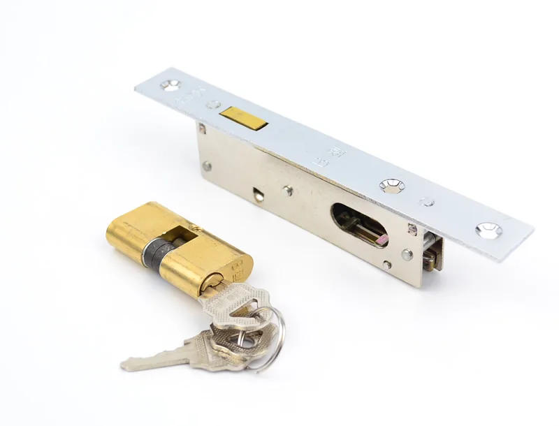 Description Picture 6 of itemIron gate/Sliding door hook lock, Copper hook, for Plastic steel door,Copper lock cylinder, More strong