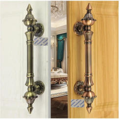 1Piece Zinc Alloy Classic Royal European Villa Hotel Entry Wooden Door Pull Crown Finial Red Bronze Antique