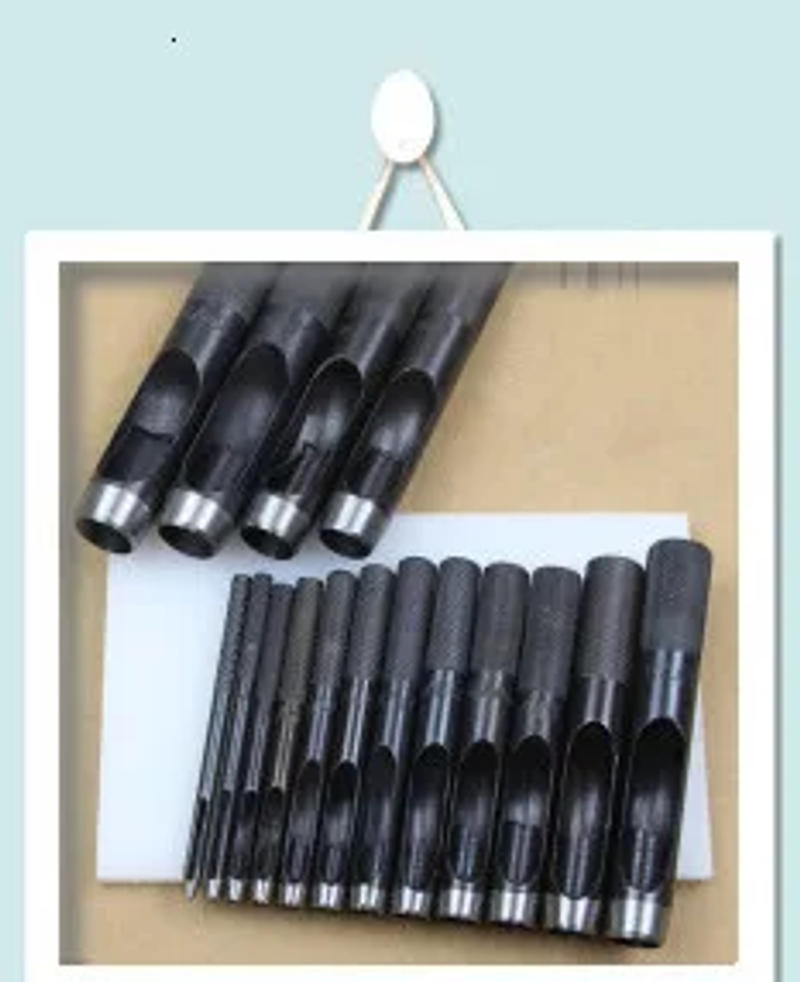 Description Picture 4 of item1-25mm Leathercraft Tool Set Punching Leather Hole Punch Round Steel Leather Craft Hollow Hole Punch Metal Gaskets Rubber Tools