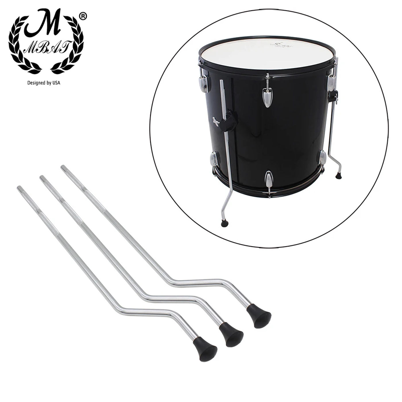 Description Picture 3 of itemM MBAT 3 Pcs/Set Bass Drum Kit Leg High Quality Percussion Instrument Accessories Floor Tom Legs Tripod Drum Foot Music Parts