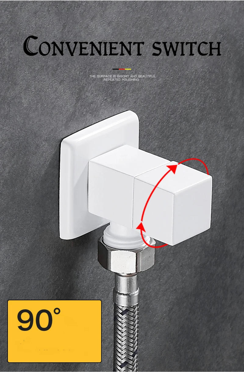 Description Picture 6 of itemWhite all copper cold and hot thickened triangular valve water stop valve face basin vegetable basin ceramic basin toilet valve