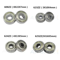 10PCS  Ball Bearing 608zz 623zz 624zz 625zz 635zz 626zz 688zz 627 628 629zz 3D Printers Parts Deep Groove Flanged Pulley Wheel