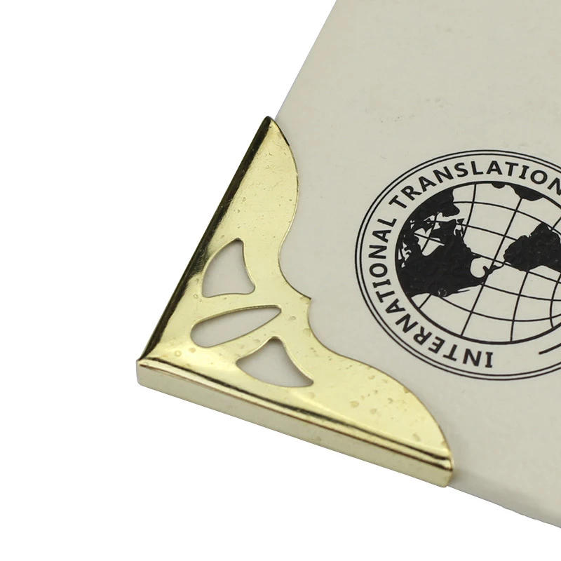 Description Picture 3 of itemNew 42x30mm 20pc Metal Book Corner Protectors Tone Scrapbooking Albums Menus Folders Corner Protectors Card File DIY Decorative