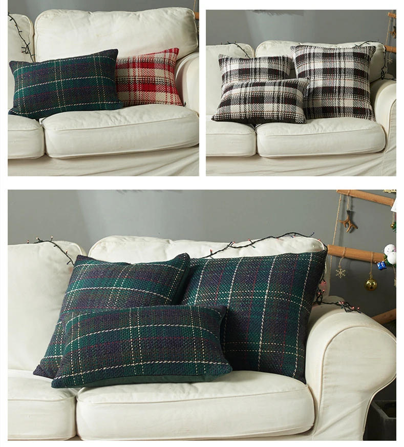 Description Picture 3 of itemNEW Luxury Woolen knitted Plaids Decorative Pillows Cover Wool Plush Throw Pillows for Couch Chairs Bedroom Pillow Cushion Cover