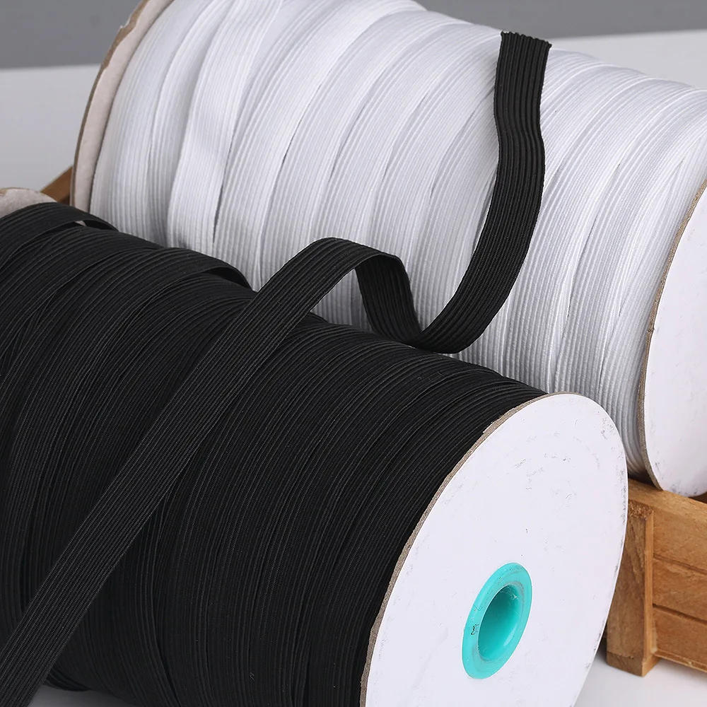 Description Picture 6 of item3/5/6/8//10/12/14mm Elastic Band White Black High Elastic Flat Rubber Band Waist Band Stretch Rope for DIY Craft Clothing Sewing