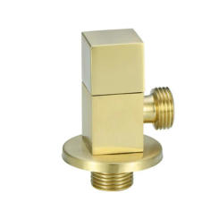 brushed gold Square Angle Valve Shut Off Water Stop Valve For Faucet and Toile Wall Mounted G1/2 Inlet and Outlet