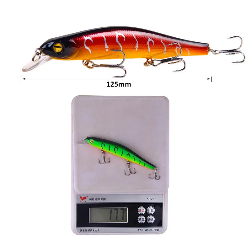 Description Picture 2 of item1 pcs Fishing Lure Hard Bait 12.5cm/17.7g Minnow Crankbait Wobblers Peche Bass Artificial Baits Pike Carp Lures