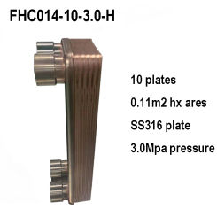 10 Plates Brazed Plate Heat Exchanger, stainless steel heat exchanger with 1/2'' BSPP female fitting
