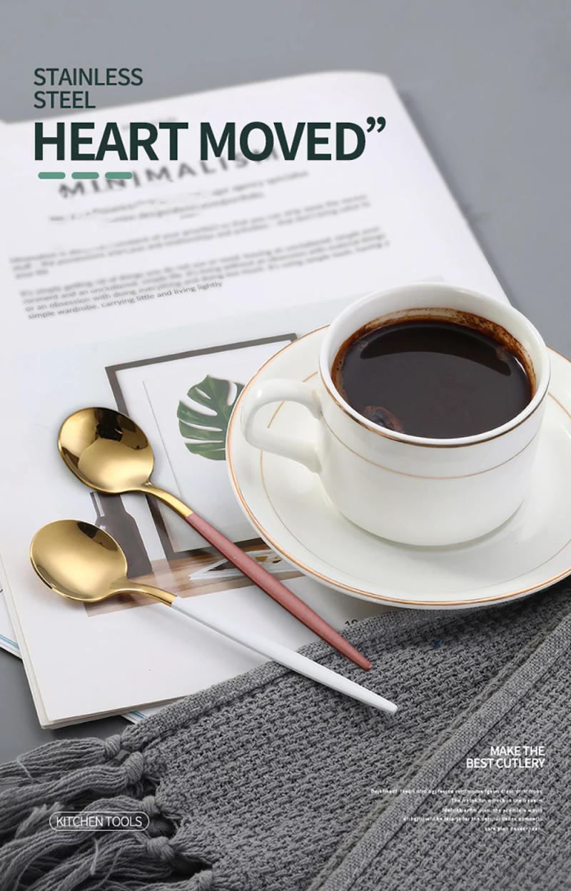 Description Picture 3 of item20pcs Gold Dinnerware Set Stainless Steel Cutlery Set Mirror Silverware Knife Fork Spoon Tableware Flatware Set Dishwasher Safe