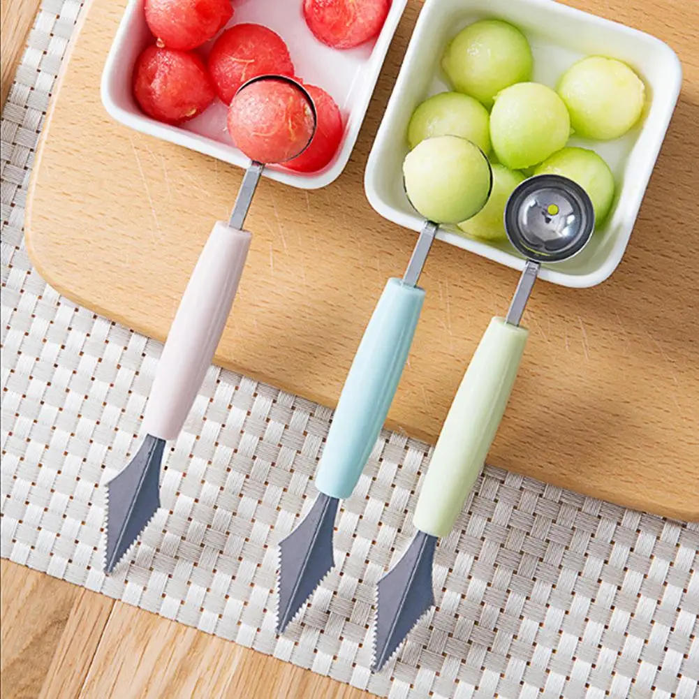 Description Picture 2 of itemKitchen Accessories Dual-head Stainless Steel Carving Knife Fruit Watermelon Ice Cream Baller Scoop Stacks Spoon Home gadgets
