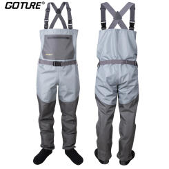 Goture Bootfoot Chest Fishing Waders Breathable 100% Waterproof Wader for Fly Fishing Hunting S M L XL XXL Fishing Accessories