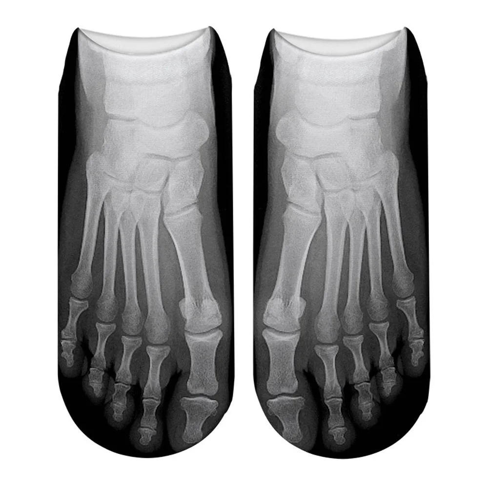 Description Picture 5 of itemUnisex 3D Printed Skull Canvas Shoes, Toe Flip Flops, Funny Creative Pure Cotton Ankle Socks, Halloween and Christmas Gift, New