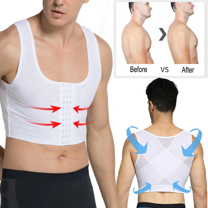 Description Picture 6 of itemMale Control Chest Bra Gynecomastia Chest Shaper Vest Tops Sexy Men Posture Corrector Compression Shirt Corset
