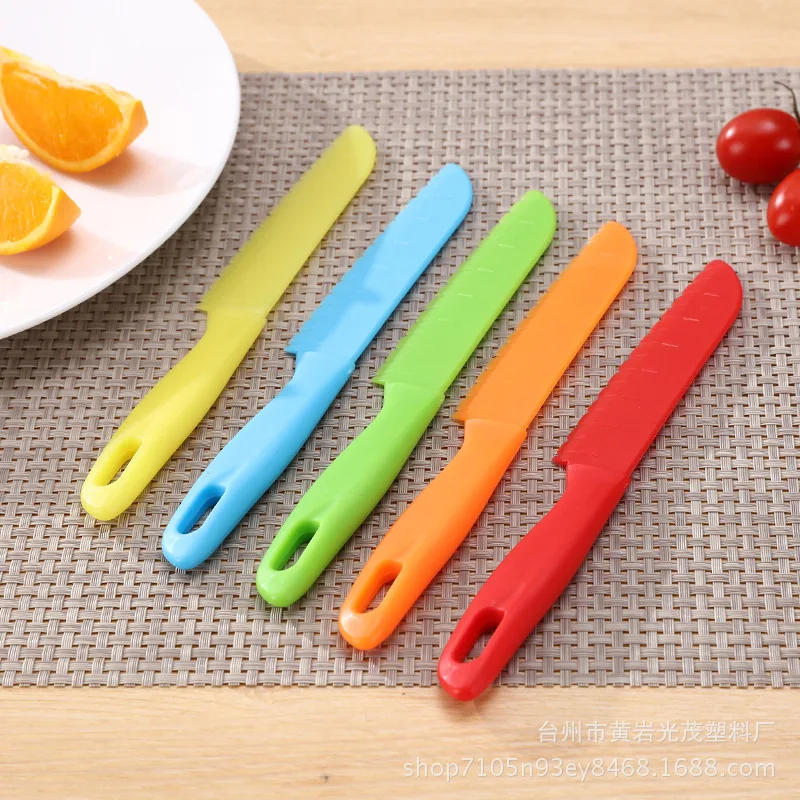 Description Picture 3 of itemSawtooth Cutter Plastic Fruit Knife Safe Kitchen Knife Kids Chef For Bread Lettuce Toddler Cooking Knives Children Paring Knives