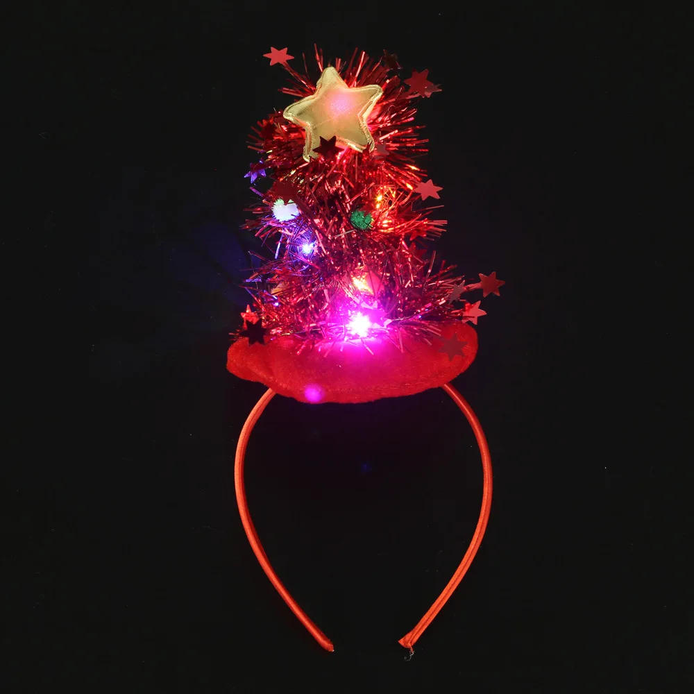 Description Picture 3 of itemChristmas Women Child LED Flashing Headband Light Up Hair Band Tree Holiday Party Accessory Gift Red Green  Wedding Festival