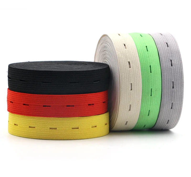 Description Picture 4 of item18mm Colorful Adjustable Flat Elastic Band with Button Holes Elastic Band for Baby Diaper Pregnant Garment Sewing Accessories 1M