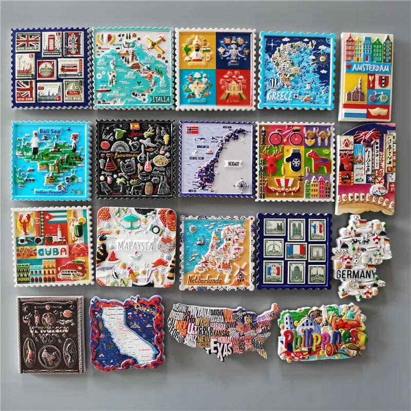 Description Picture 3 of itemWorld Tourism Fridge Magnets Japan USA Australia Philippines Holland Spain Netherlands Sweden Malaysia Refrigerator Stickers