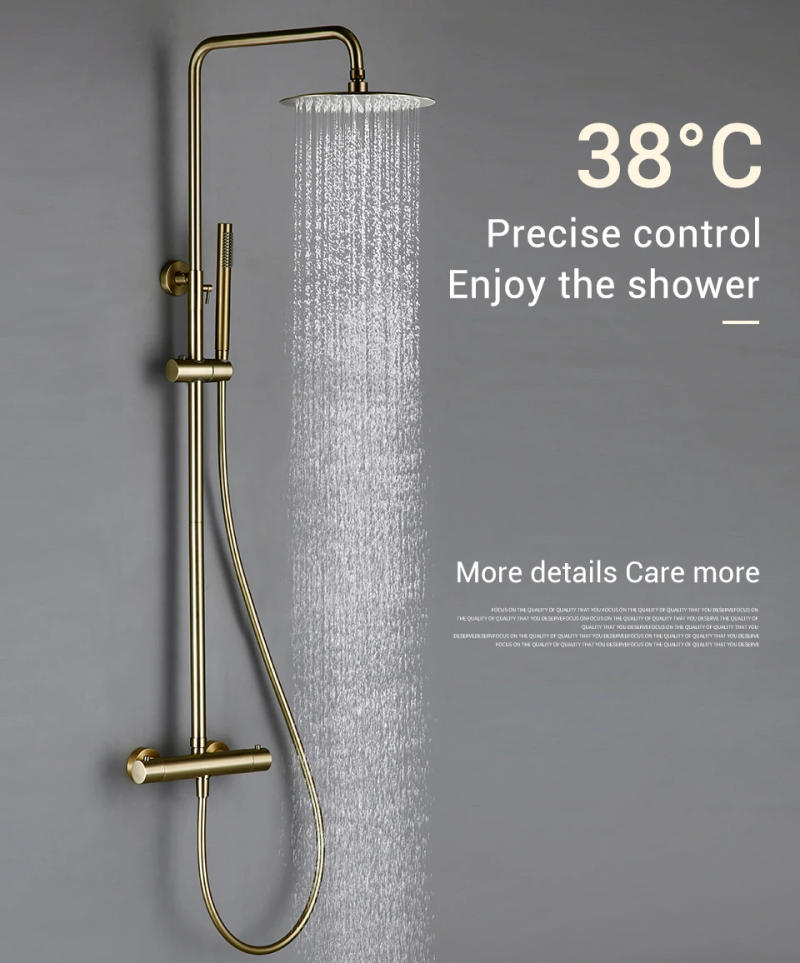 Description Picture 4 of itemShower System With Thermostatic Shower Faucet Thermostat Bathroom Mixer Tap Rain Head Wall-Mount Handheld Sprayer