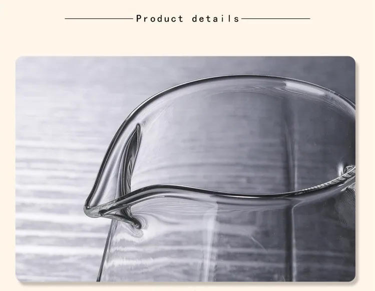 Description Picture 4 of itemHeat-Resistant Clear Glass Tea Pitcher, Square Creative Chinese Tea Set Accessory, Chahai, Milk Glass Coffee Pot, Water Jug