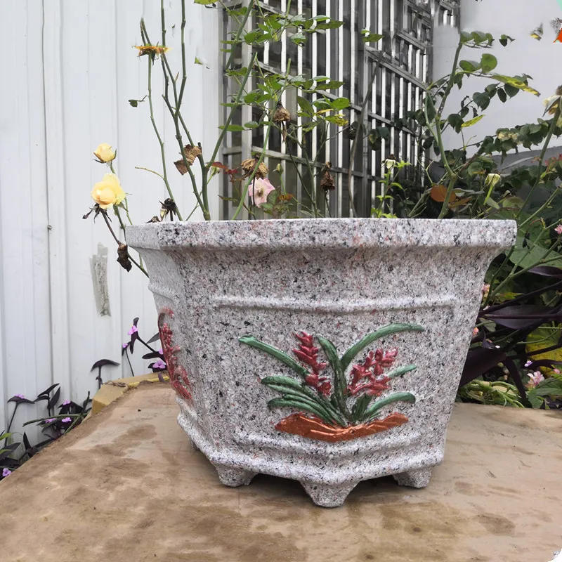 Description Picture 4 of itemPlastic Octagonal Bonsai Planter, Home Gardening Flower Vase Mould, Cement Succulent Plant Pot Mold, 35cm/13.78in Diameter