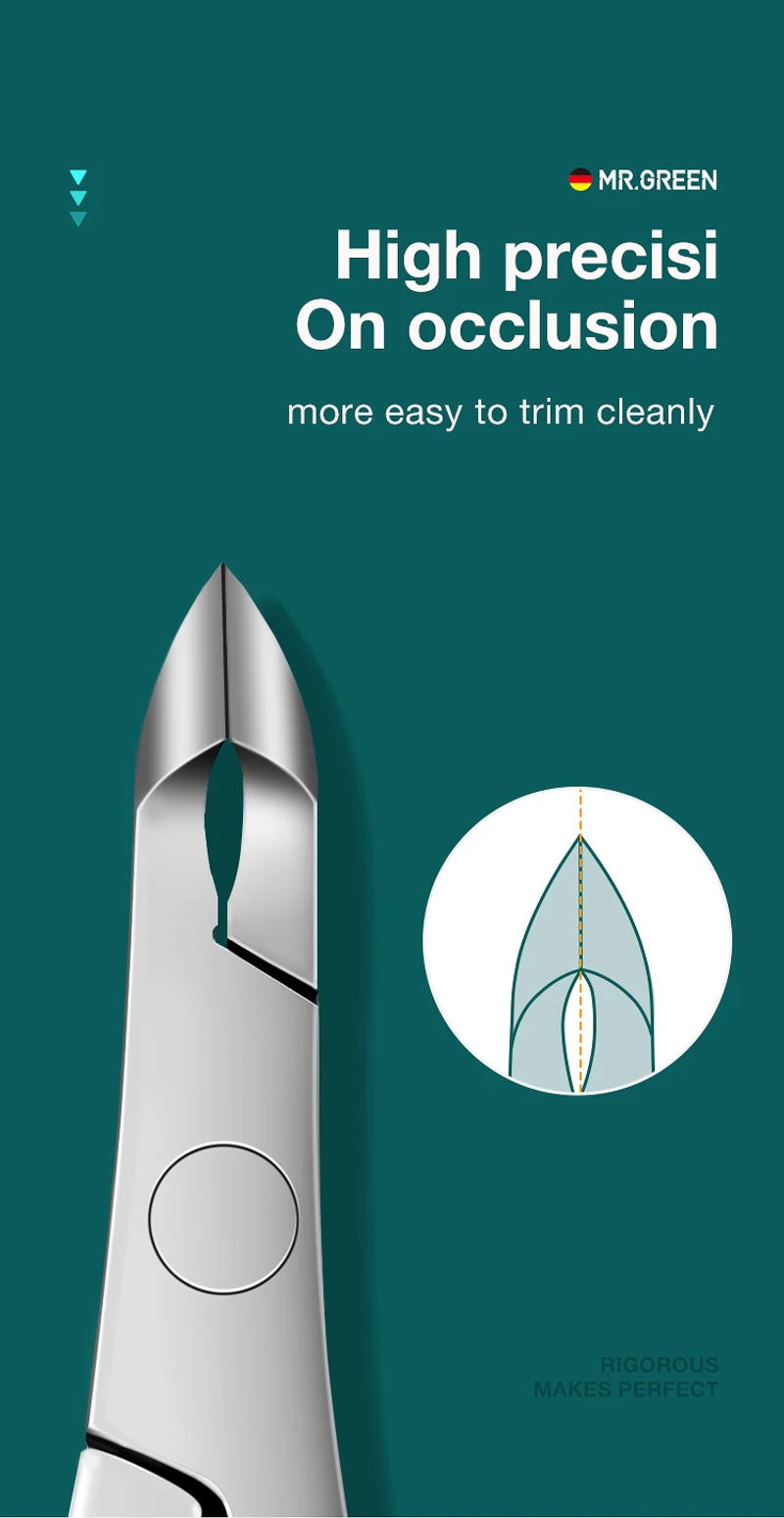 Description Picture 6 of itemMR.GREEN Nail Cuticle Nipper Manicure Scissors Stainless Steel Tweezer Clipper Dead Skin Remover Scissor Pusher Tool Trimmer