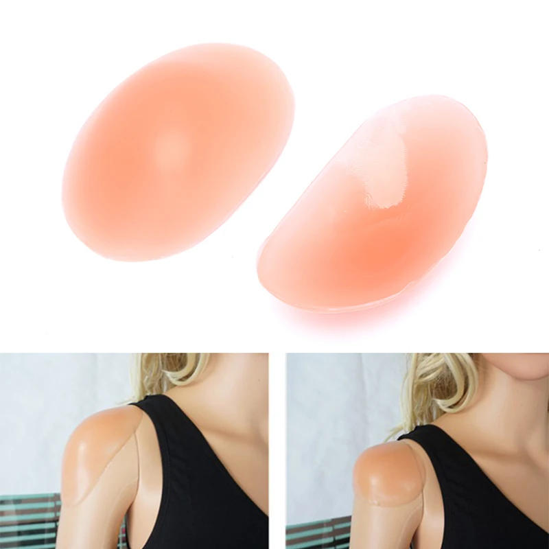Description Picture 3 of itemHot Sale 1 Pair Shoulder Push-up Pads Adhesive Enhancer Pad Invisible Soft Silicone S / L
