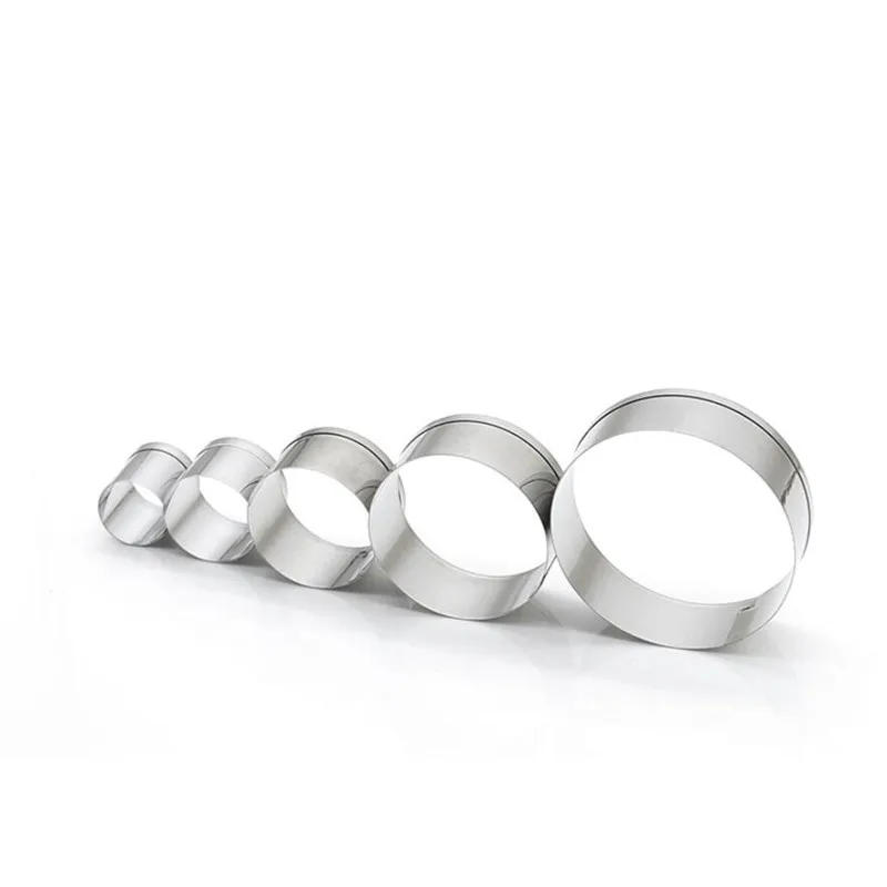 Description Picture 6 of item5PCS Cake Ring Mold Stainless Steel Round Circle Cookie Mousse Cutter Mini Cake Ring Cake Gum Paste Mould DIY Wedding Cake Tools